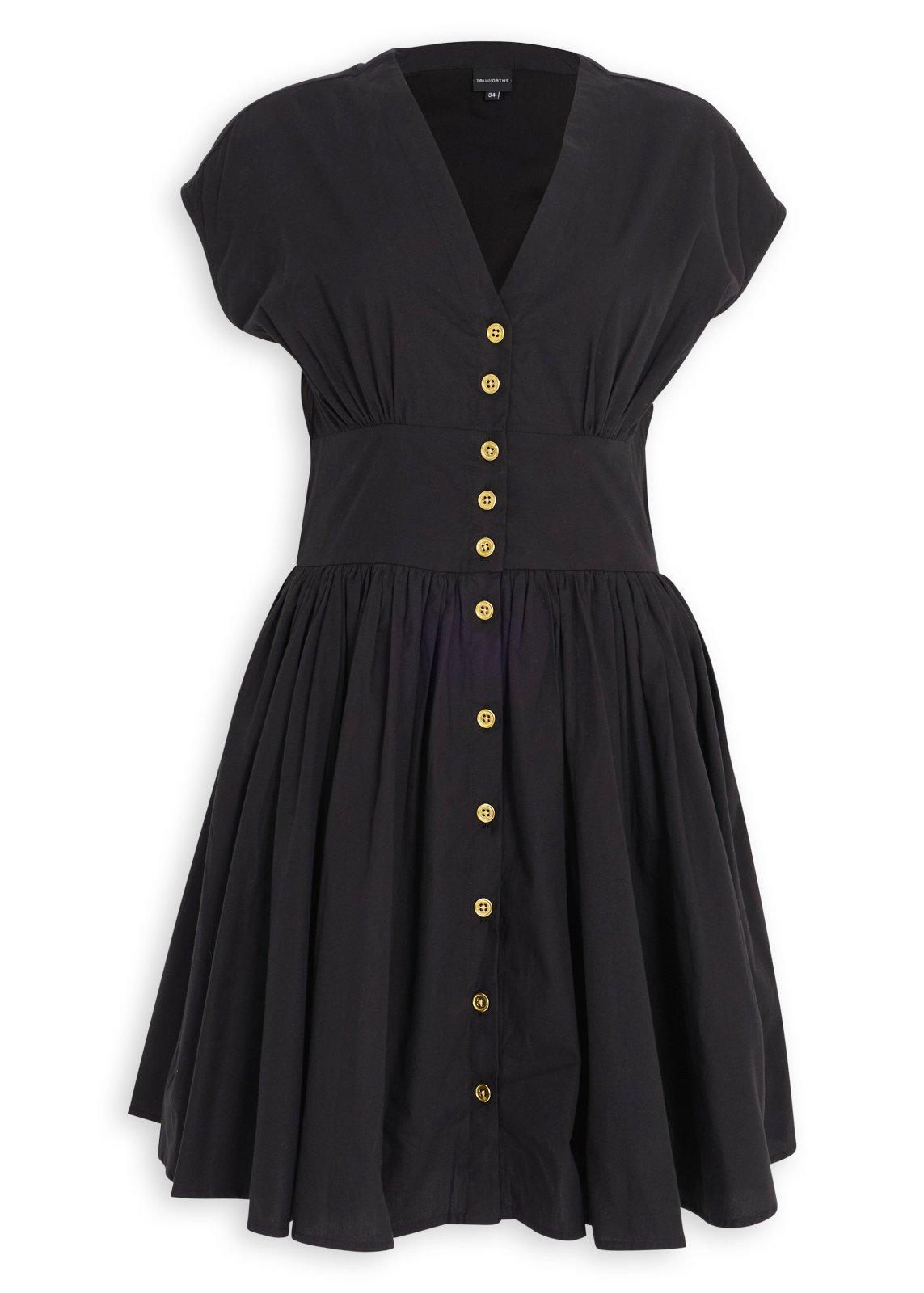 truworths ladies black dresses Cotton V-Neck Dress size-list-1 black polka dot midi Color:Orchid Multi