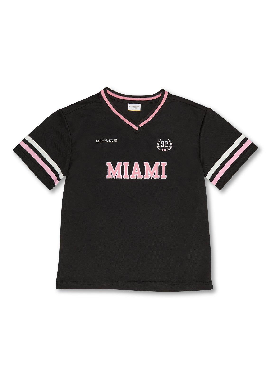 Girls Black V-neck T-shirt (3273217) | LTD Kids