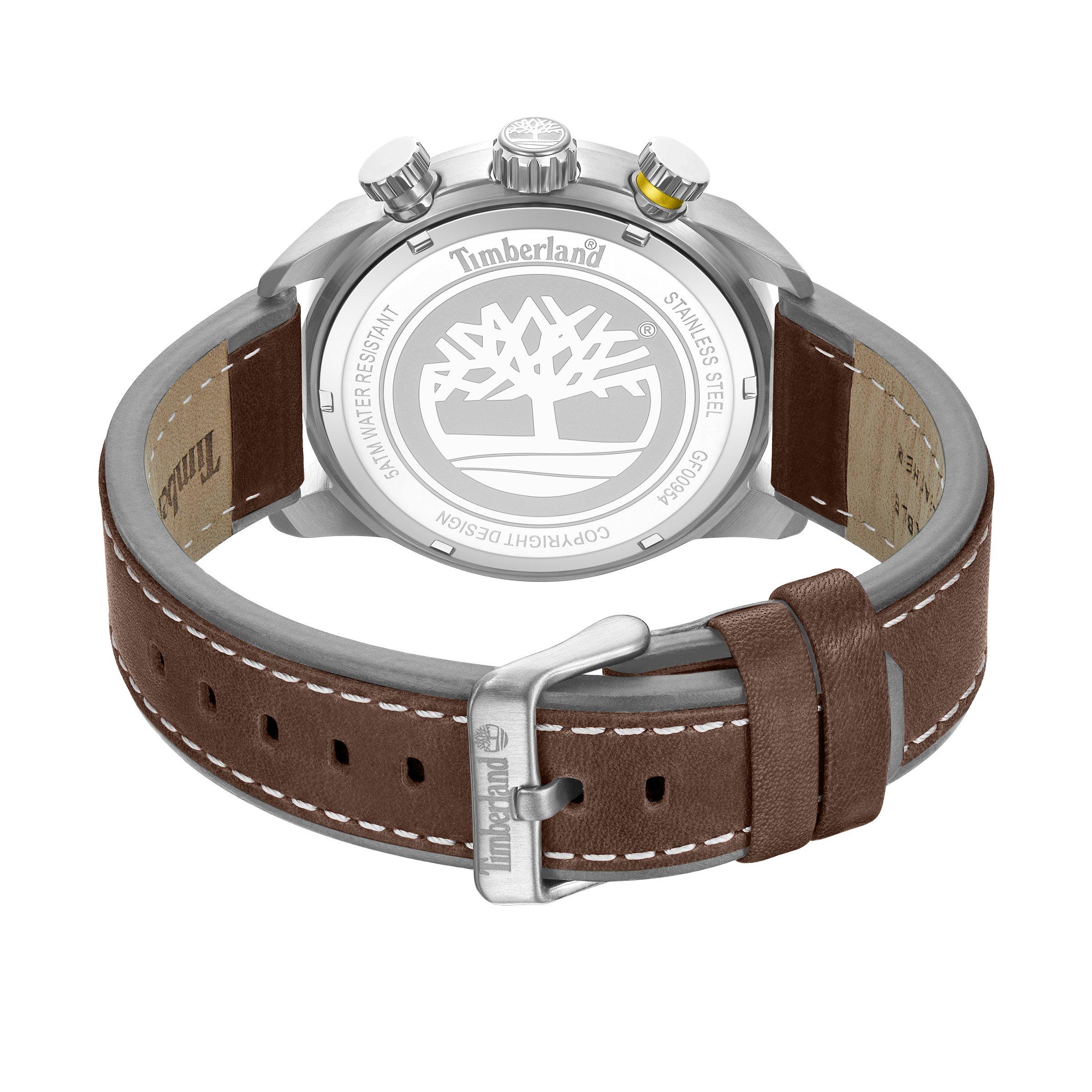 Charcoal Dial Brown Leather Watch (3273830) | Timberland