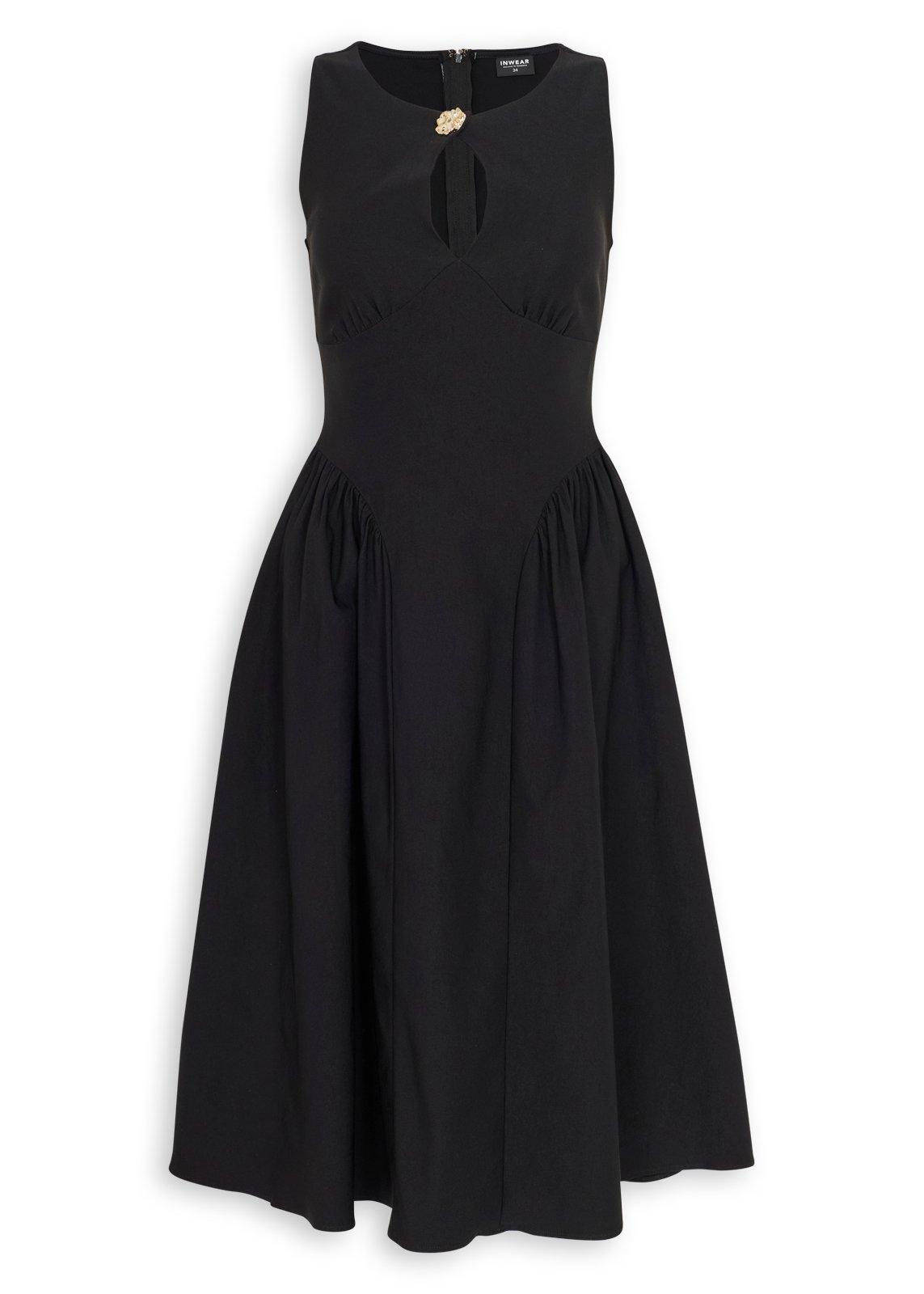 Black Keyhole Fit & Flare Dress