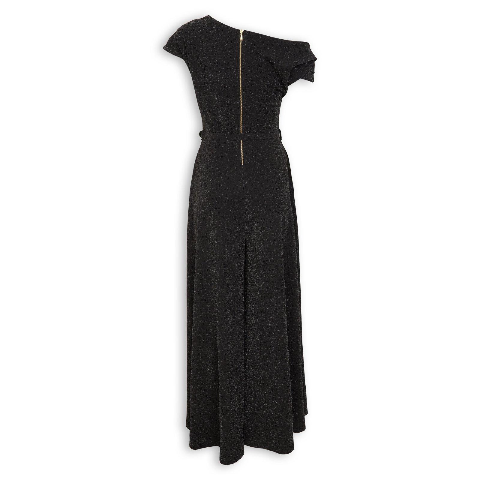 Black Lurex Drop Shoulder Jumpsuit (3274974) | X&O Ladies