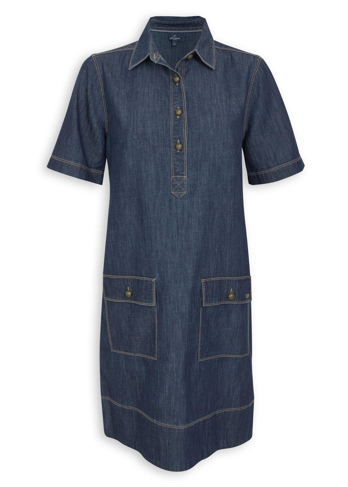 Dark Wash Denim Shirt Dress