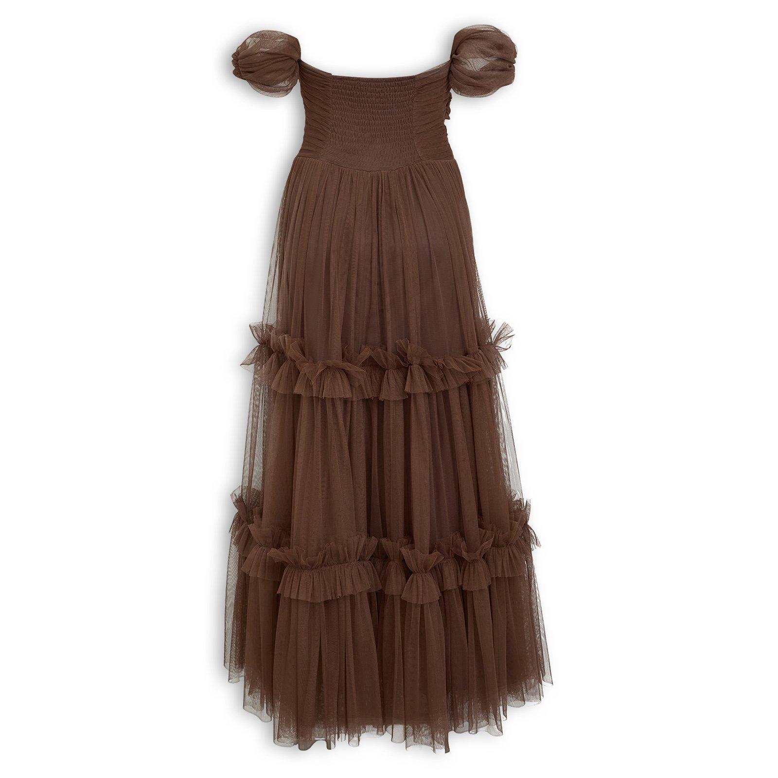 Bitter Chocolate Tulle Tiered Dress (3276118) | Arlow