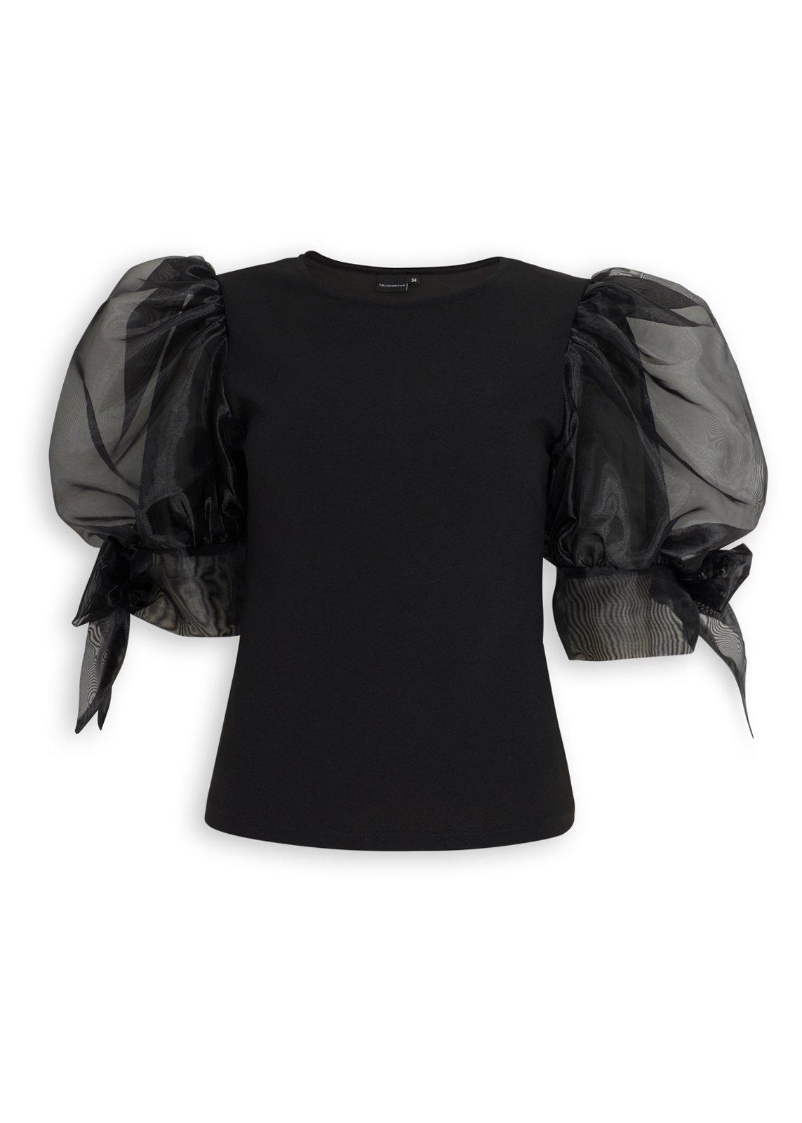 Black Organza Puff-Sleeve Top | Women's Tops | Truworths