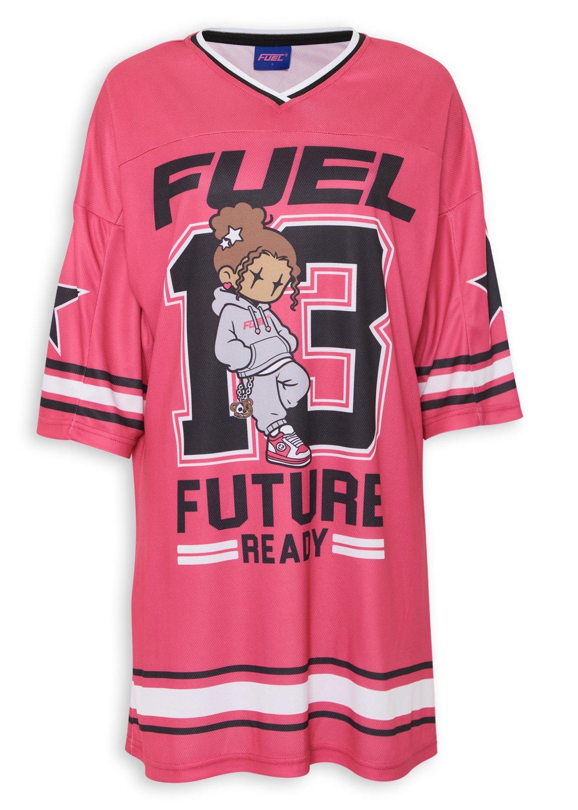 Pink Graphic Jersey Dress