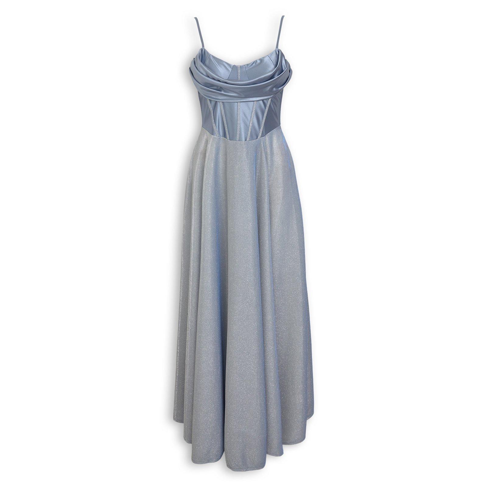 Blue Sparkle Corset Combo Dress (3279790)