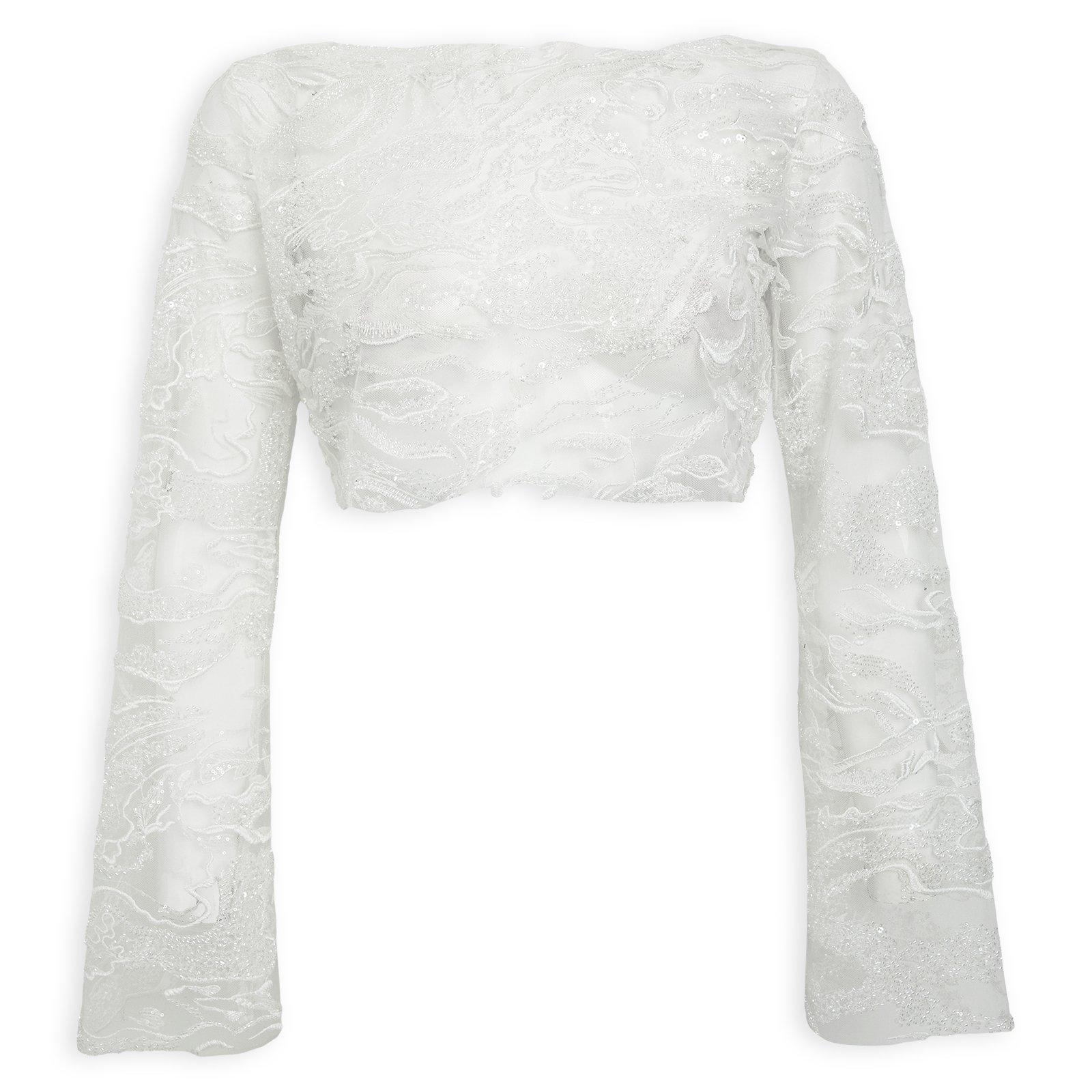 Ivory Embroidered Lace Top (3288951) | Phenomena