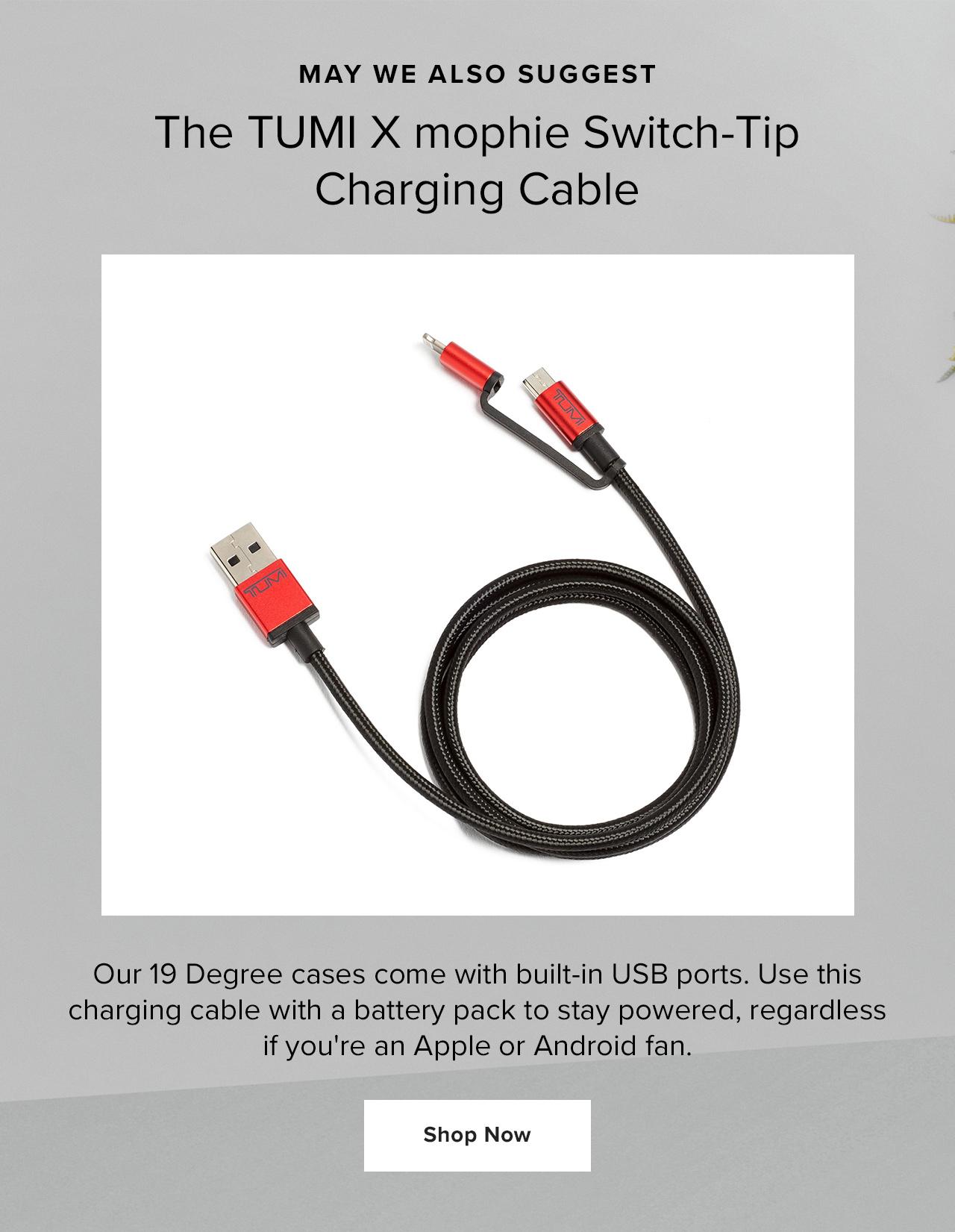 The TUMI X mophoe Switch-Tip Charging Cable
