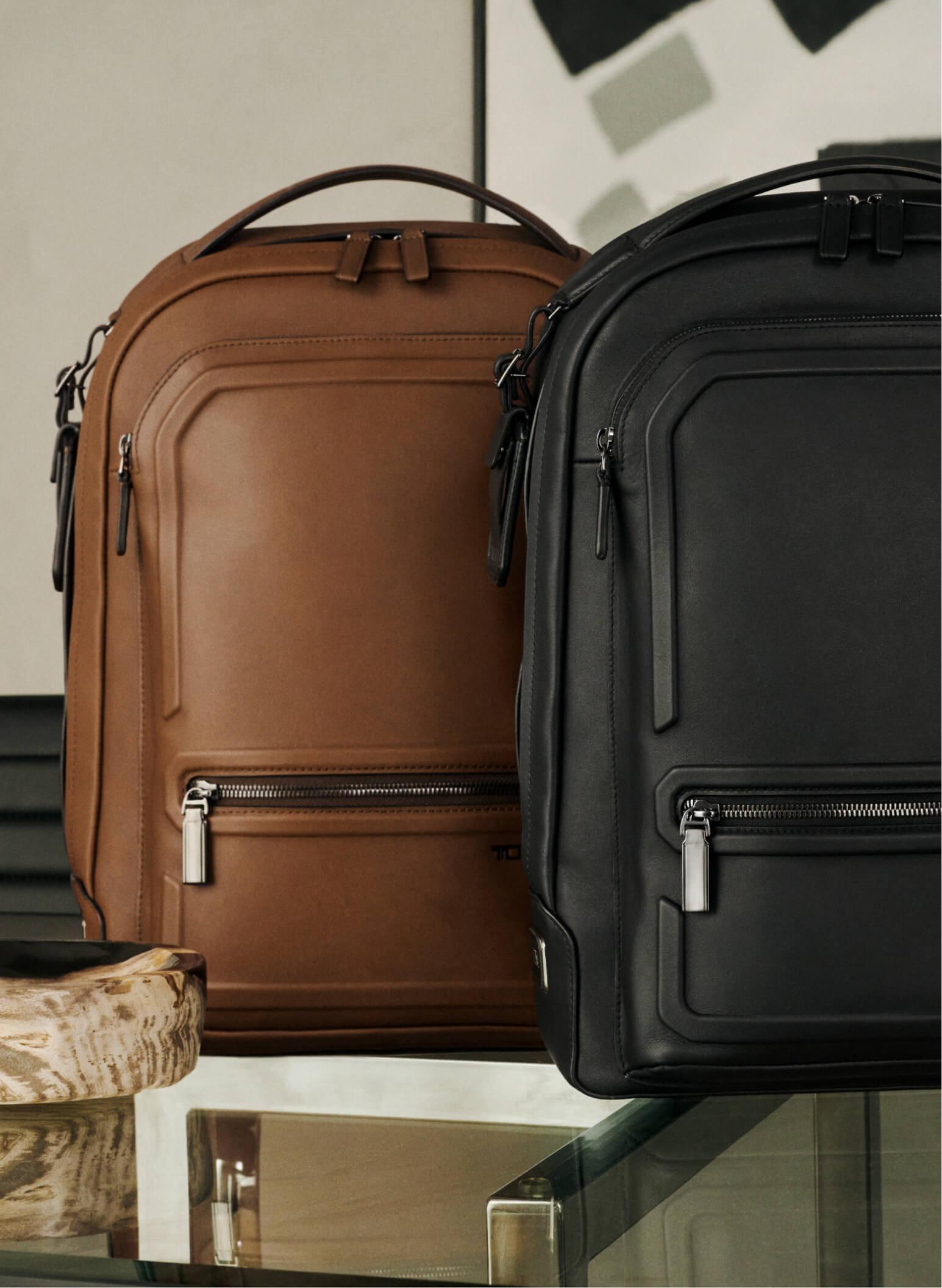 harrison black and cognac backpack