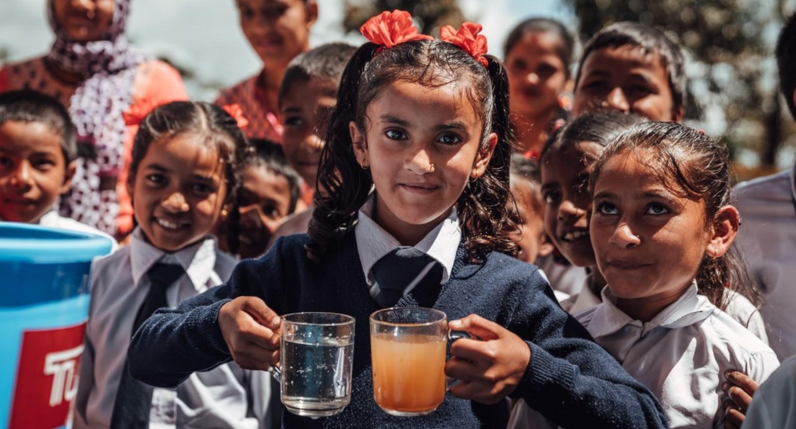 Children Holding Drinking Water