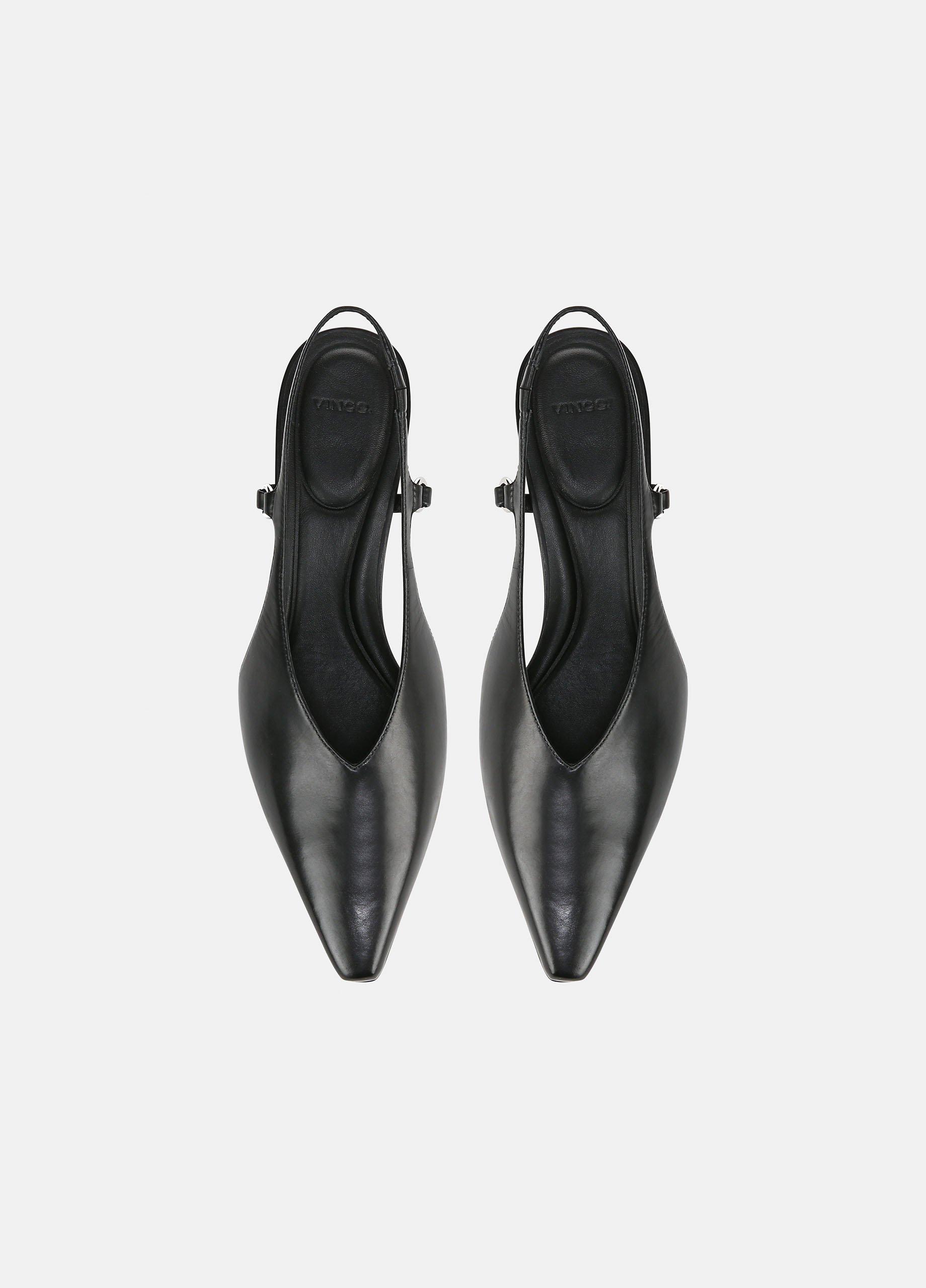 Sabrina Leather Slingback Kitten Heel in Shoes | Vince