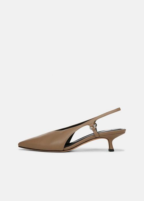 Sabrina Leather Slingback Kitten Heel