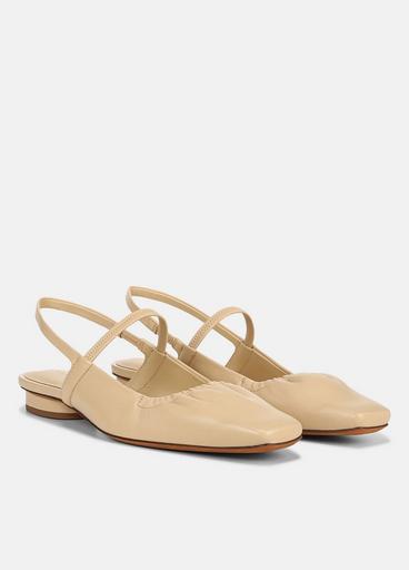 Vince Leather Slingback Flats - Brown Flats, Shoes - WVN252350
