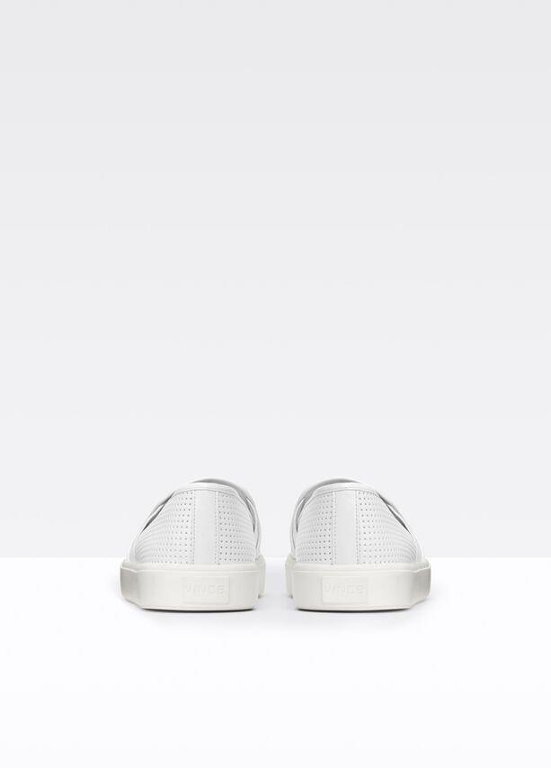 Vince Shoe Size 37.5 Gray & White Canvas Leather Laceless Sneakers — Labels  Resale Boutique