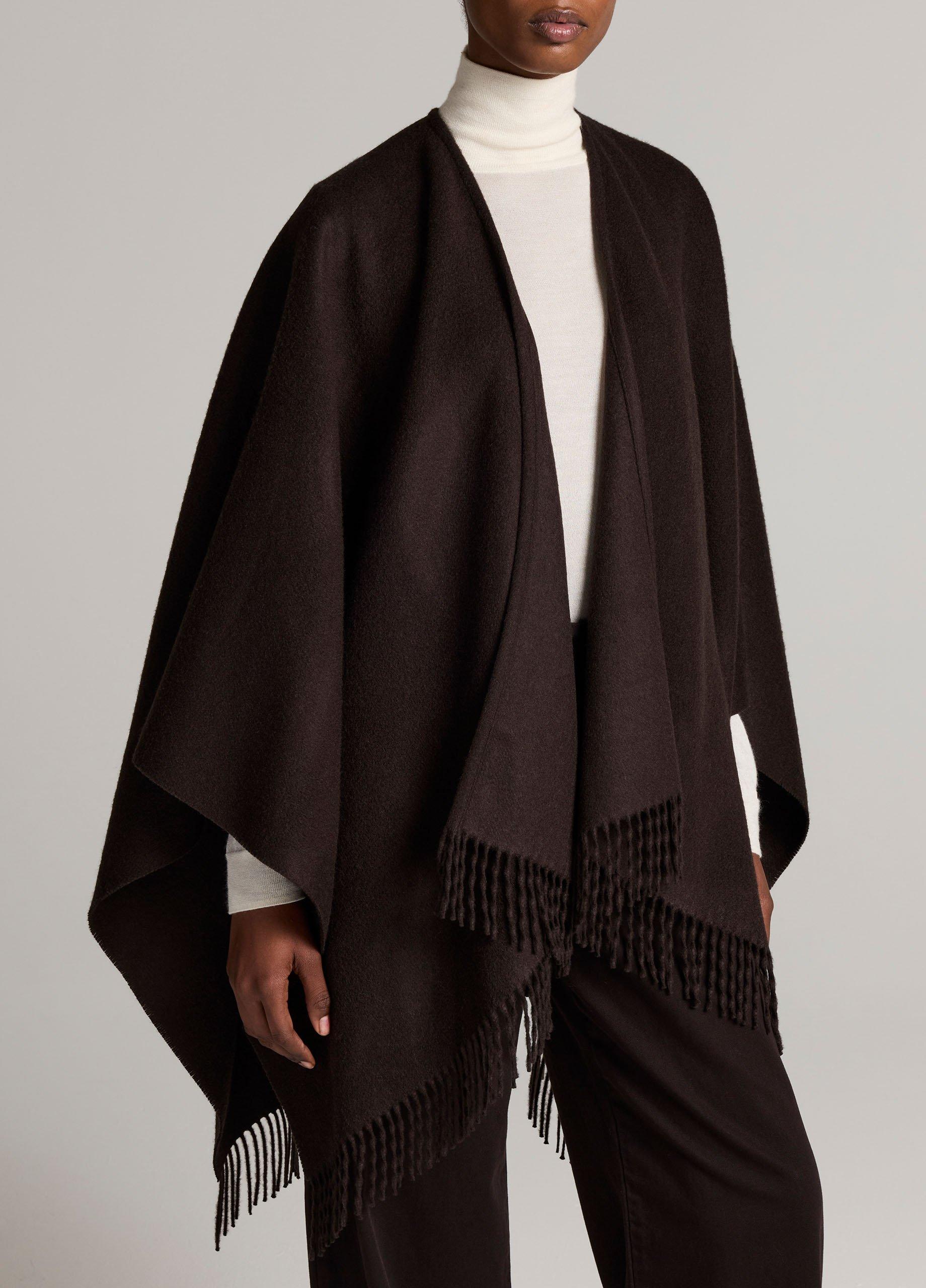 Fringed Double-Face Wool-Cashmere Cape image number 0
