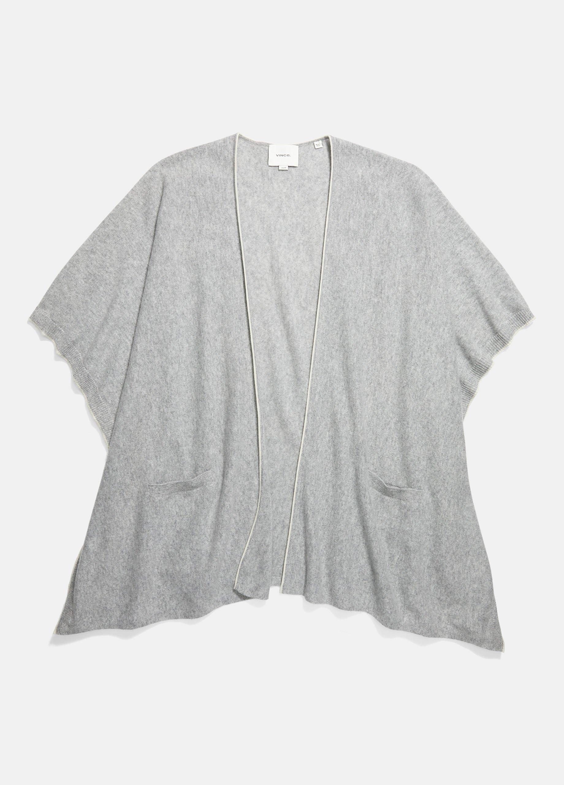 Tipped Jersey-Knit Cashmere Cape in Sweaters | Vince