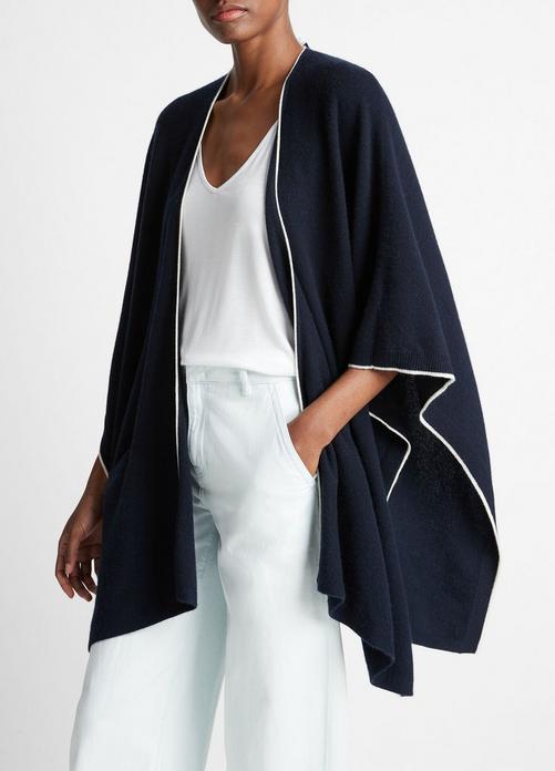 Tipped Jersey-Knit Cashmere Cape