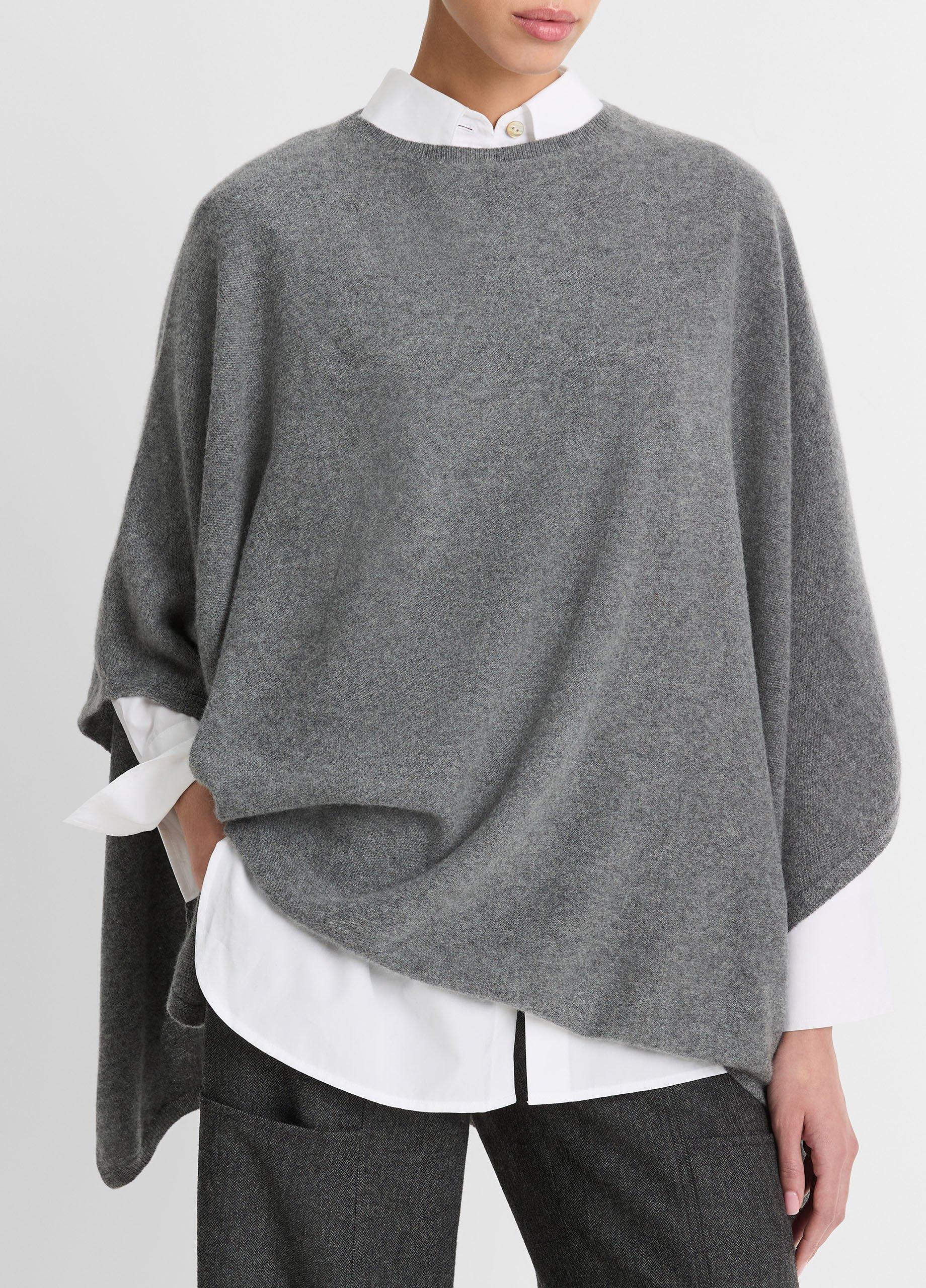 Reverse-Jersey Cashmere Boat-Neck Poncho image number 0