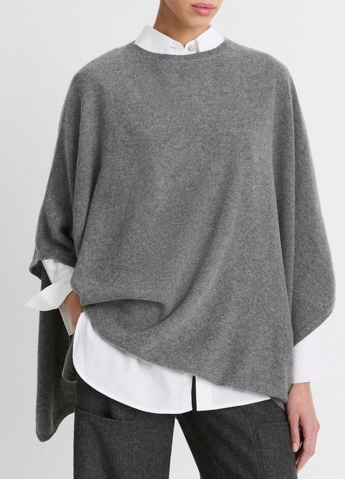 Reverse-Jersey Cashmere Boat-Neck Poncho