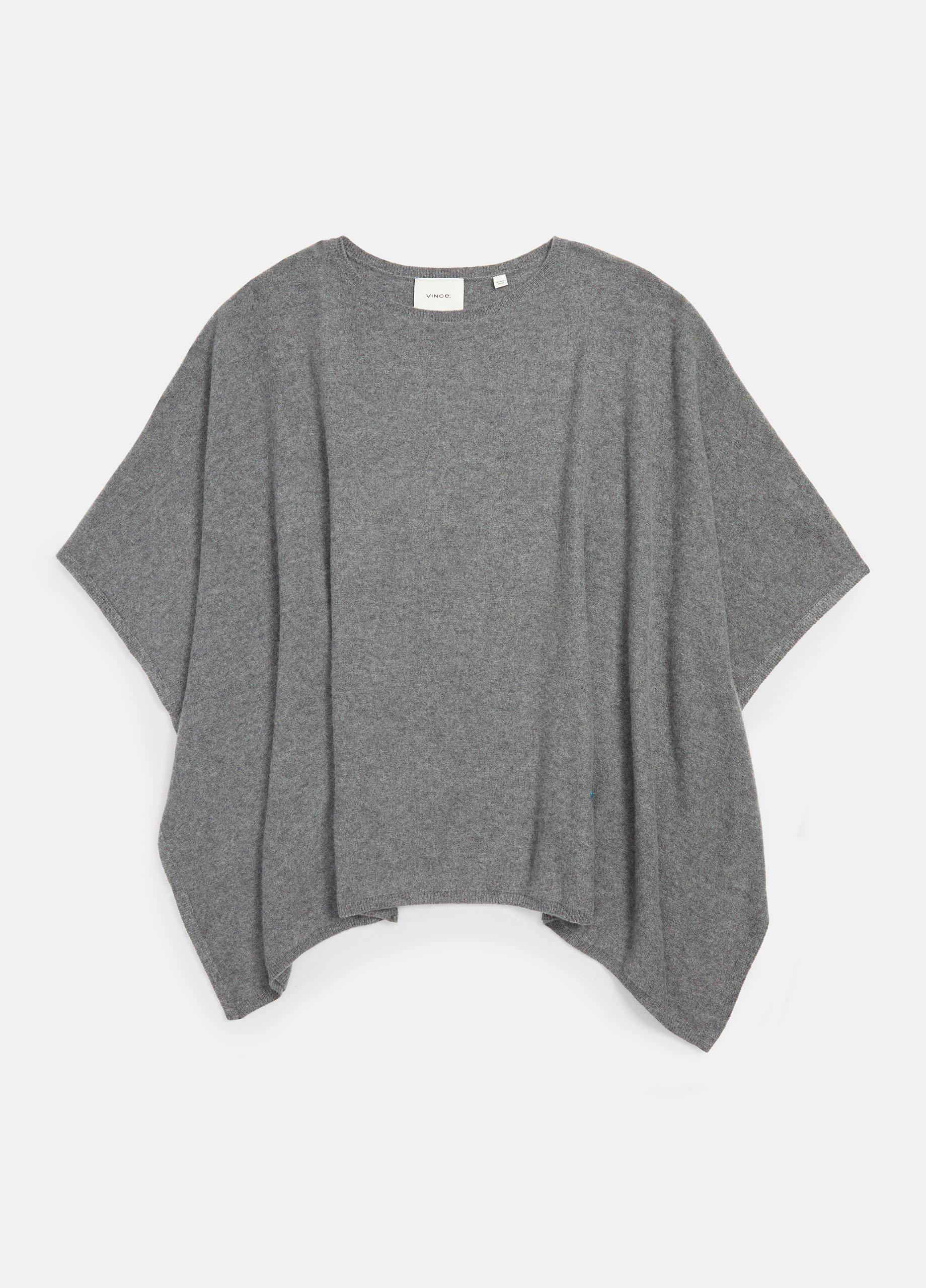 Reverse-Jersey Cashmere Boat-Neck Poncho image number 1