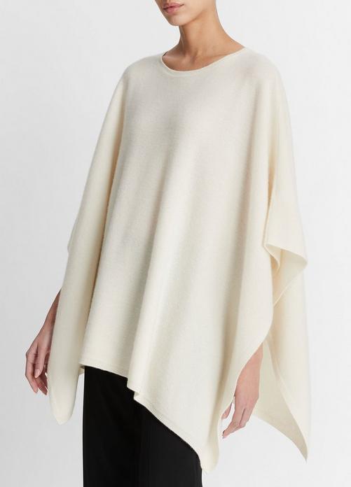 Reverse-Jersey Cashmere Boat-Neck Poncho