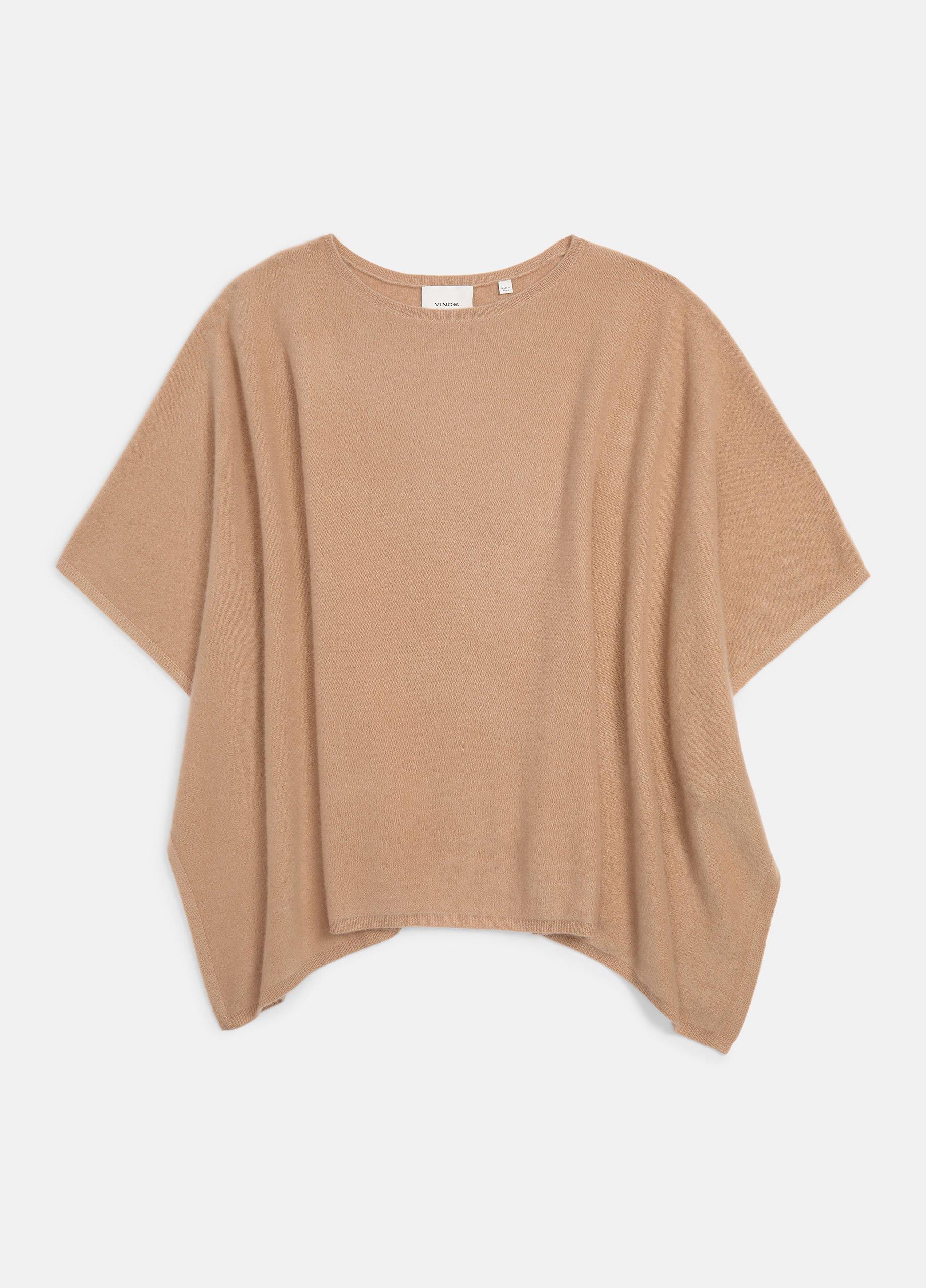 Reverse-Jersey Cashmere Boat-Neck Poncho image number 1