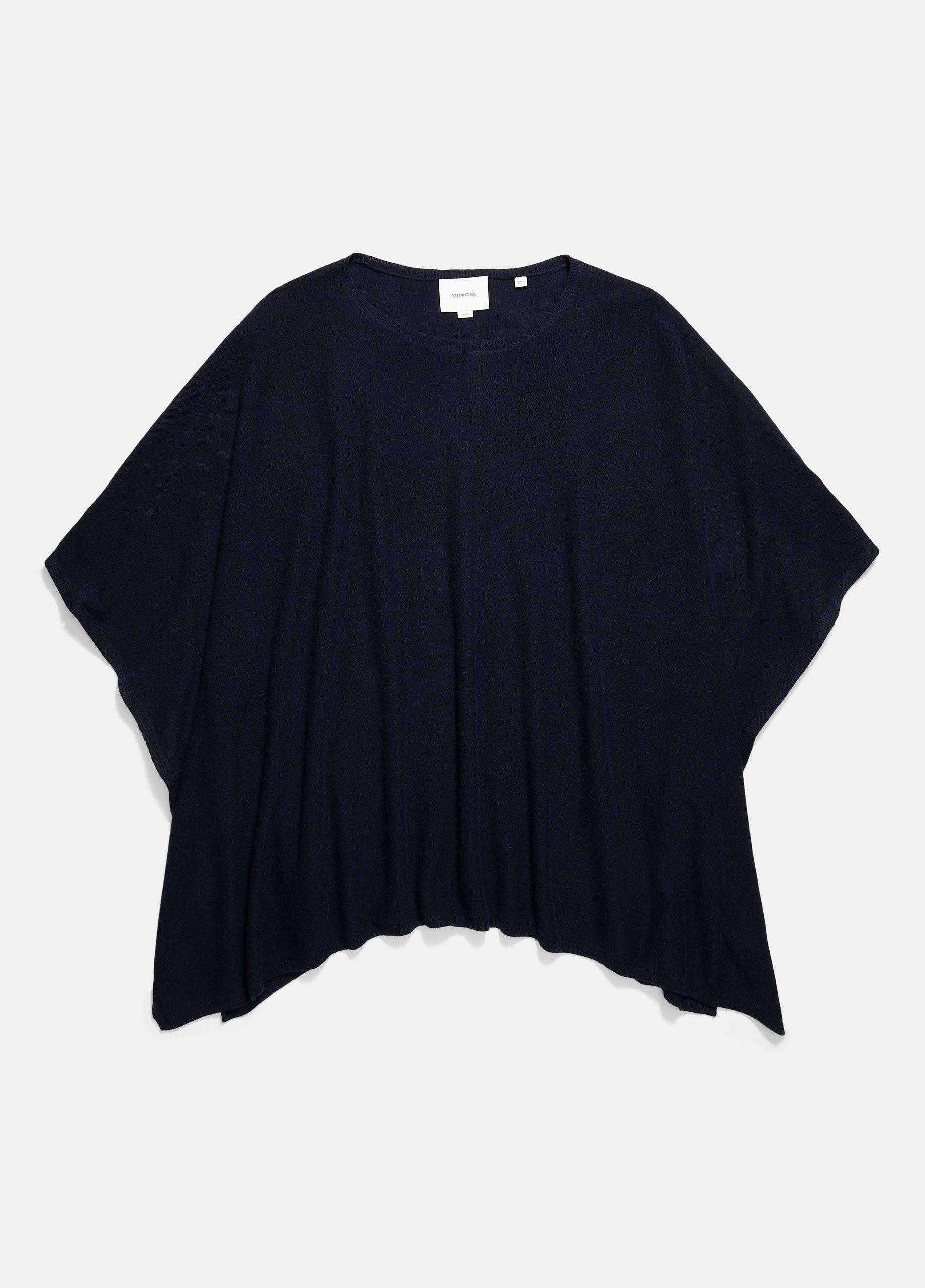 Reverse-Jersey Cashmere Boat-Neck Poncho in Sweaters | Vince