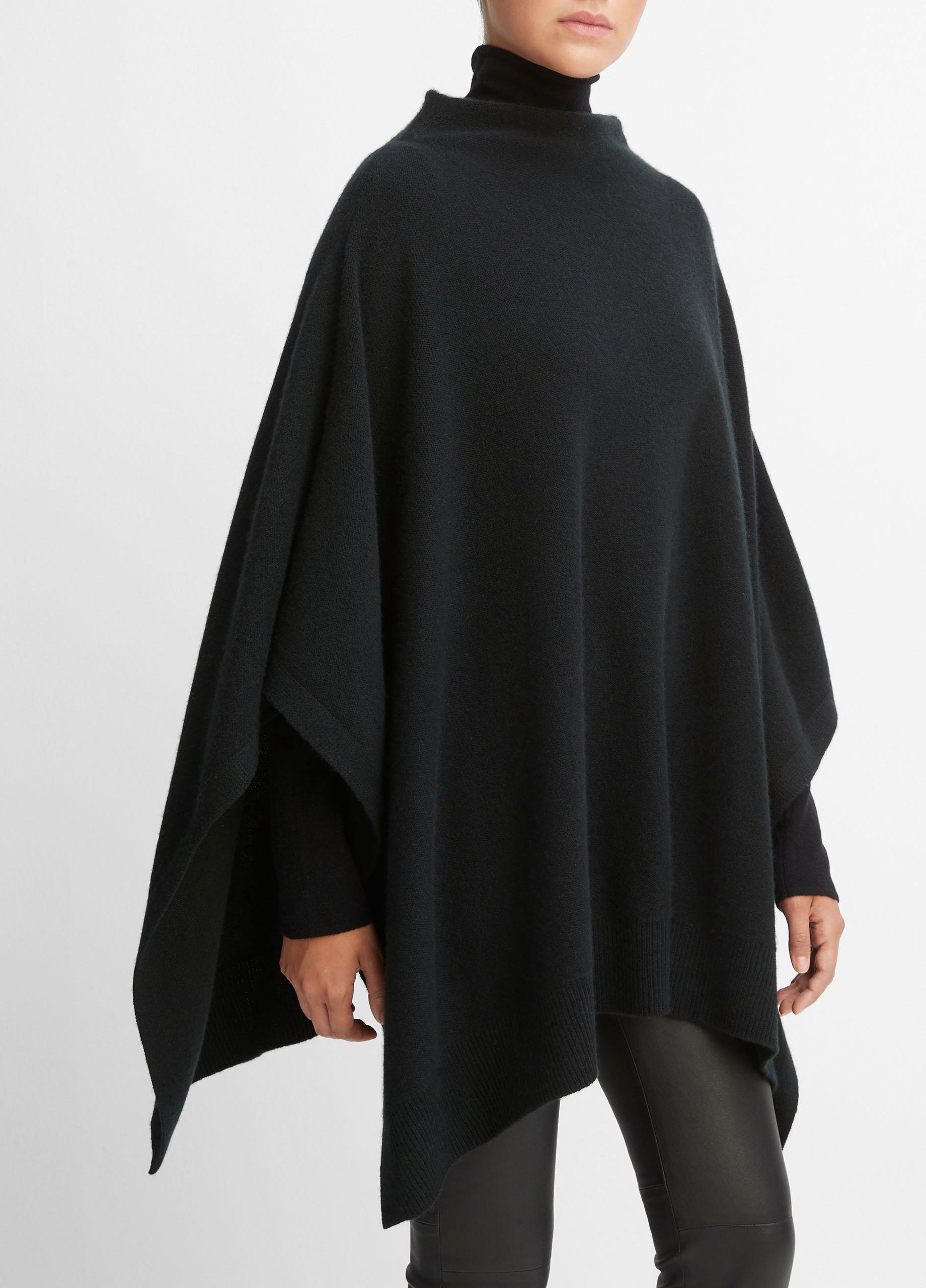 Merino Wool-Cashmere Funnel-Neck Poncho in Accessories | Vince