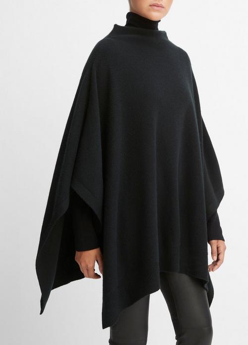 Merino Wool-Cashmere Funnel-Neck Poncho