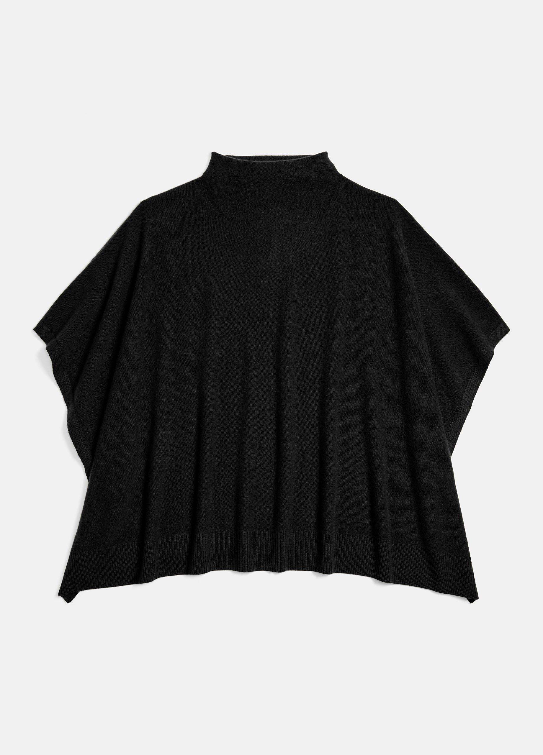 Merino Wool-Cashmere Funnel-Neck Poncho image number 1