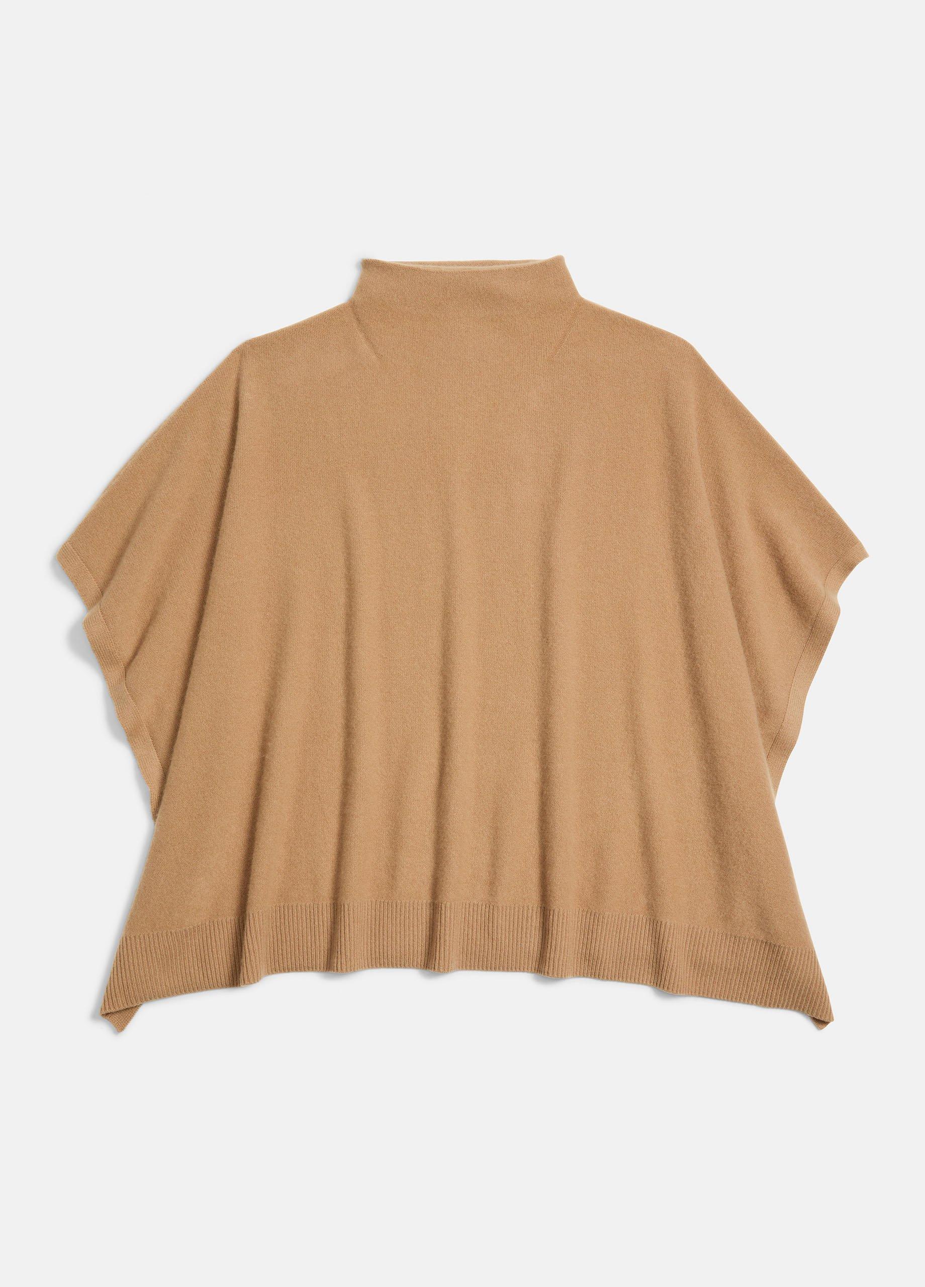 Merino Wool-Cashmere Funnel-Neck Poncho image number 1