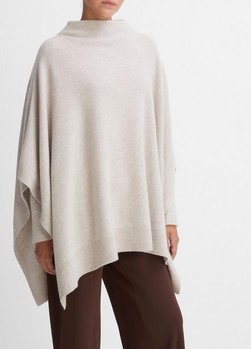Merino Wool-Cashmere Funnel-Neck Poncho