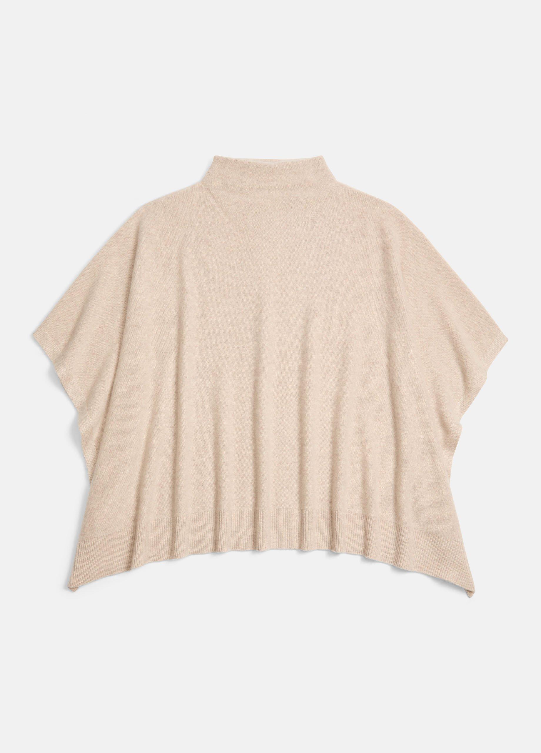 Merino Wool-Cashmere Funnel-Neck Poncho image number 1