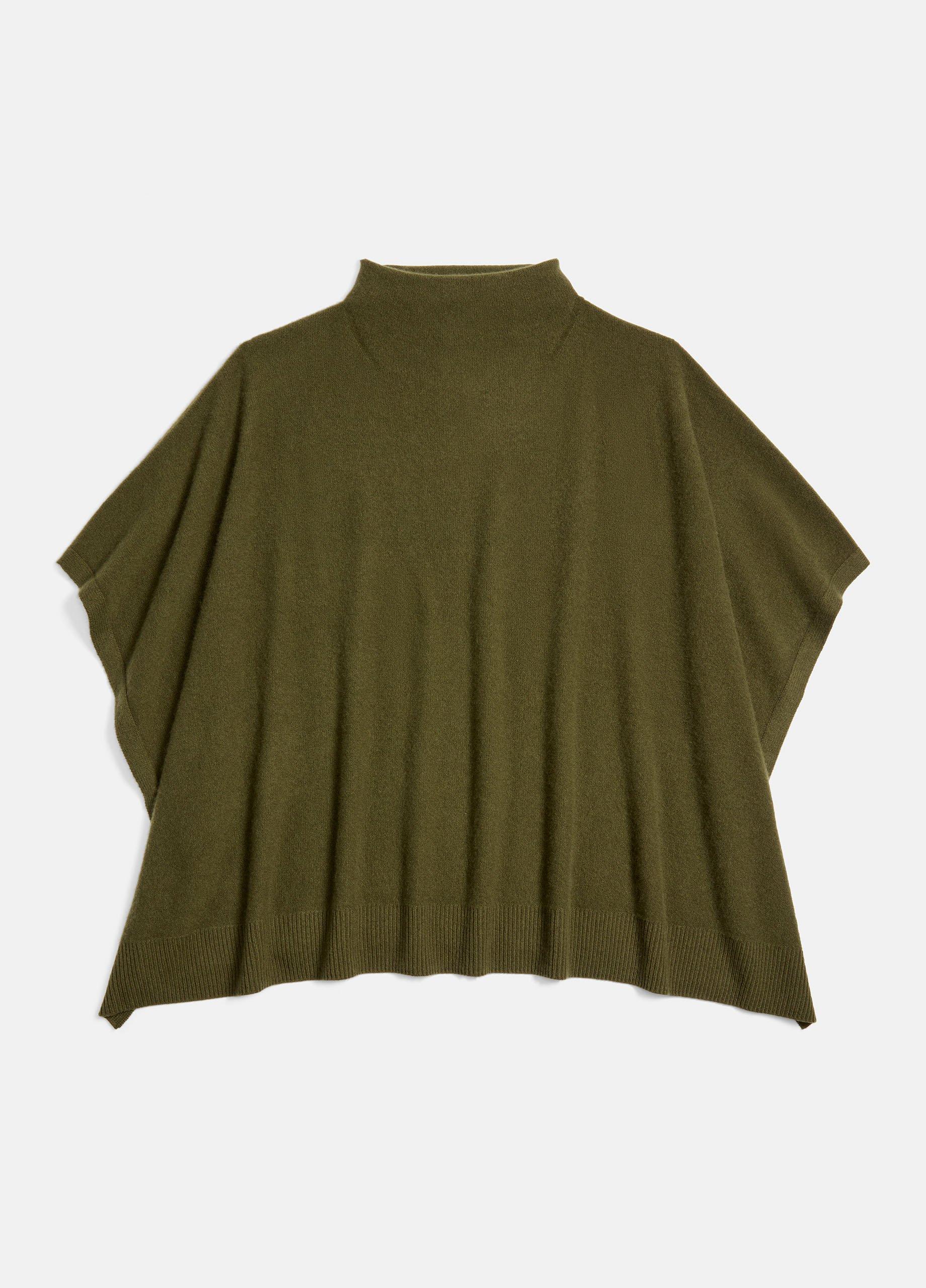 Merino Wool-Cashmere Funnel-Neck Poncho image number 1