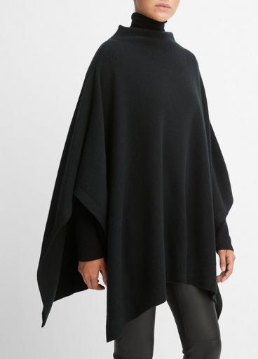 Plush Cashmere Funnel Neck Poncho image number 0