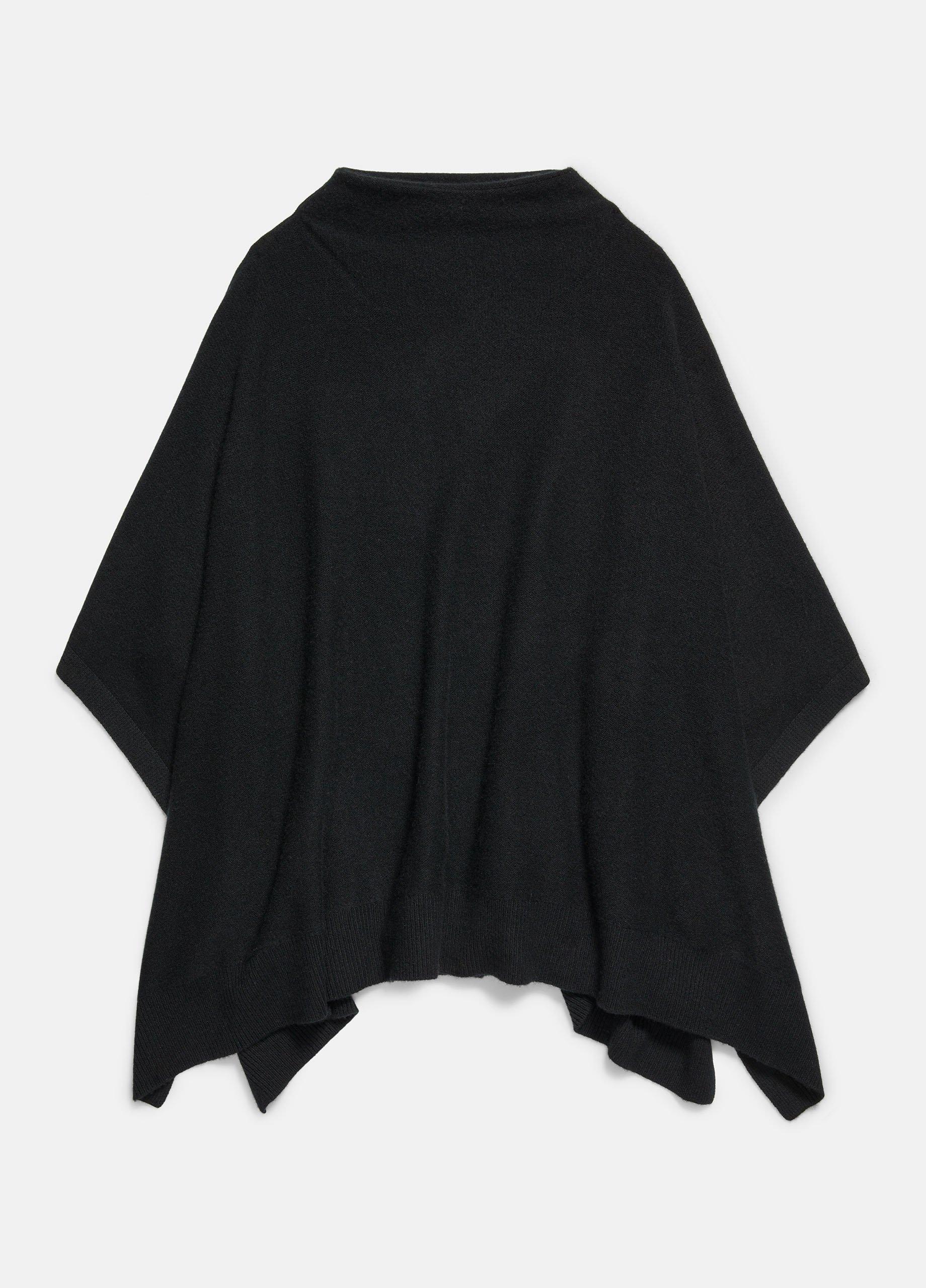 Plush Cashmere Funnel Neck Poncho