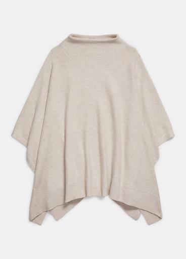 Plush Cashmere Funnel Neck Poncho image number 1