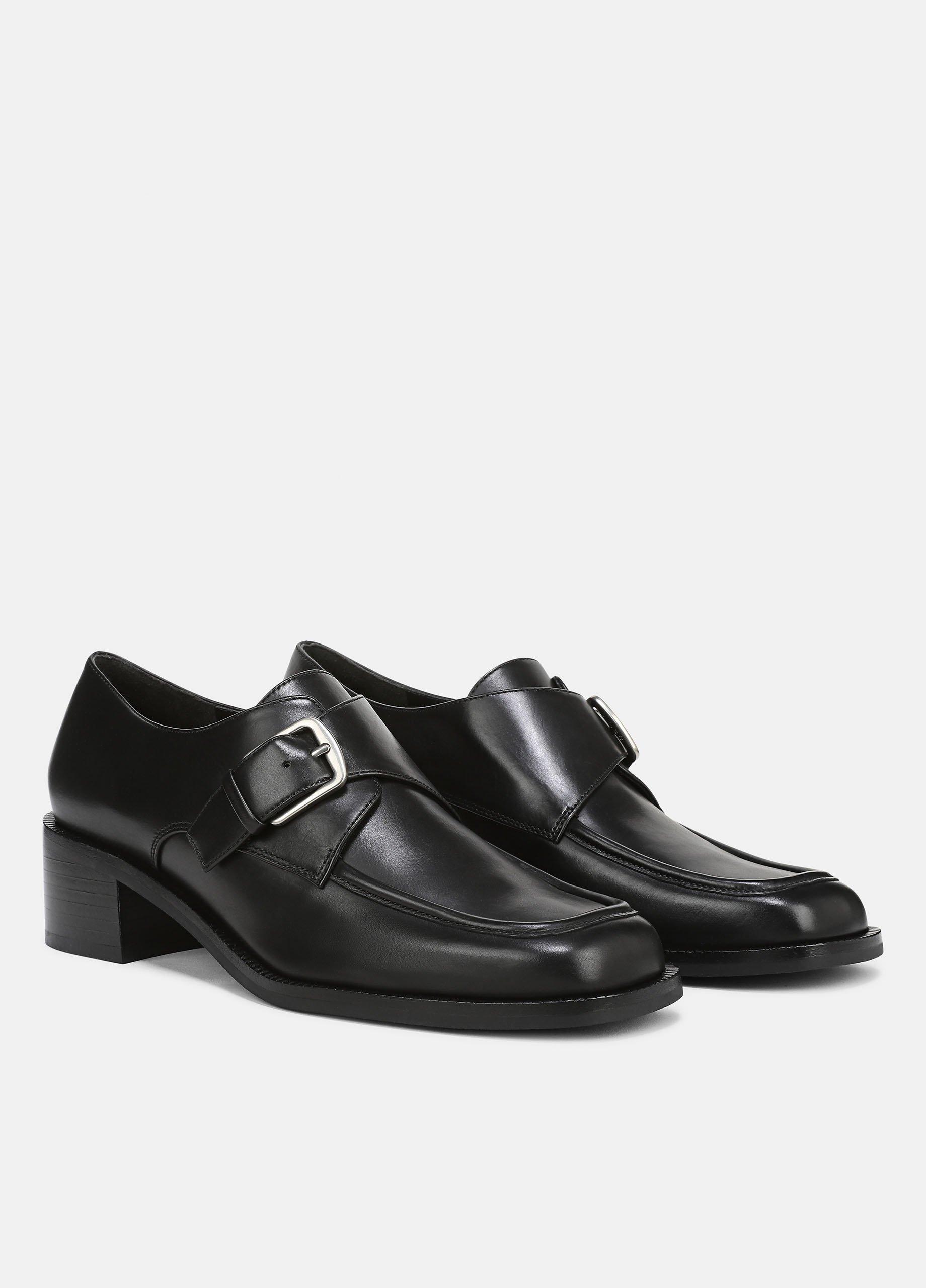 Lennox Leather Heeled Monk-Strap Loafer image number 1