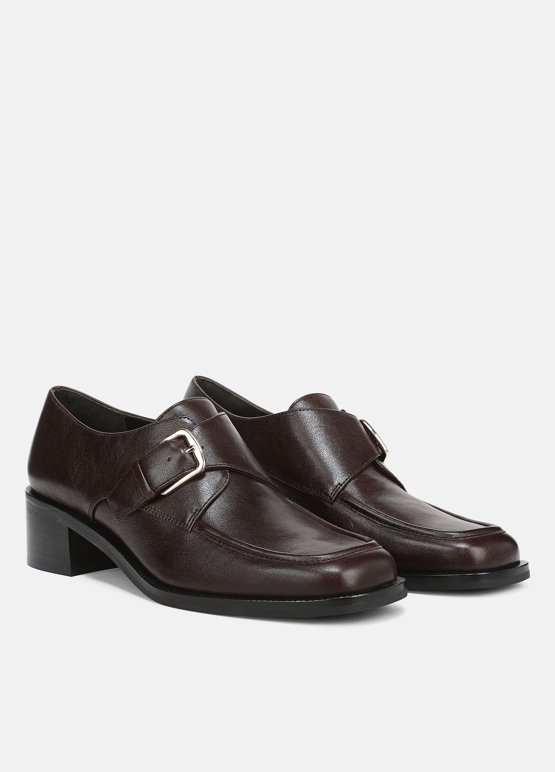 Lennox Leather Heeled Monk-Strap Loafer image number 1