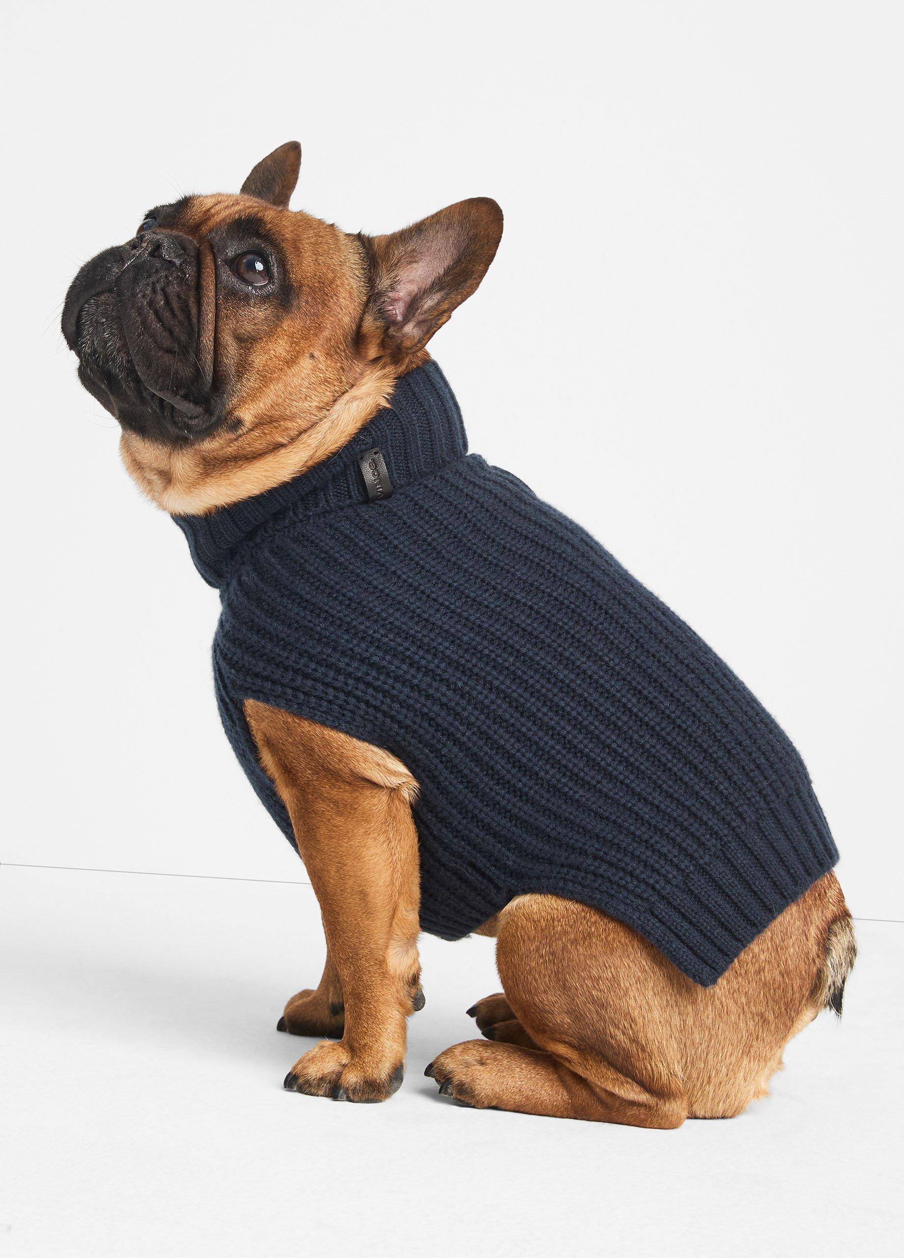 Wool and Cashmere Shaker-Stitch Dog Sweater image number 2
