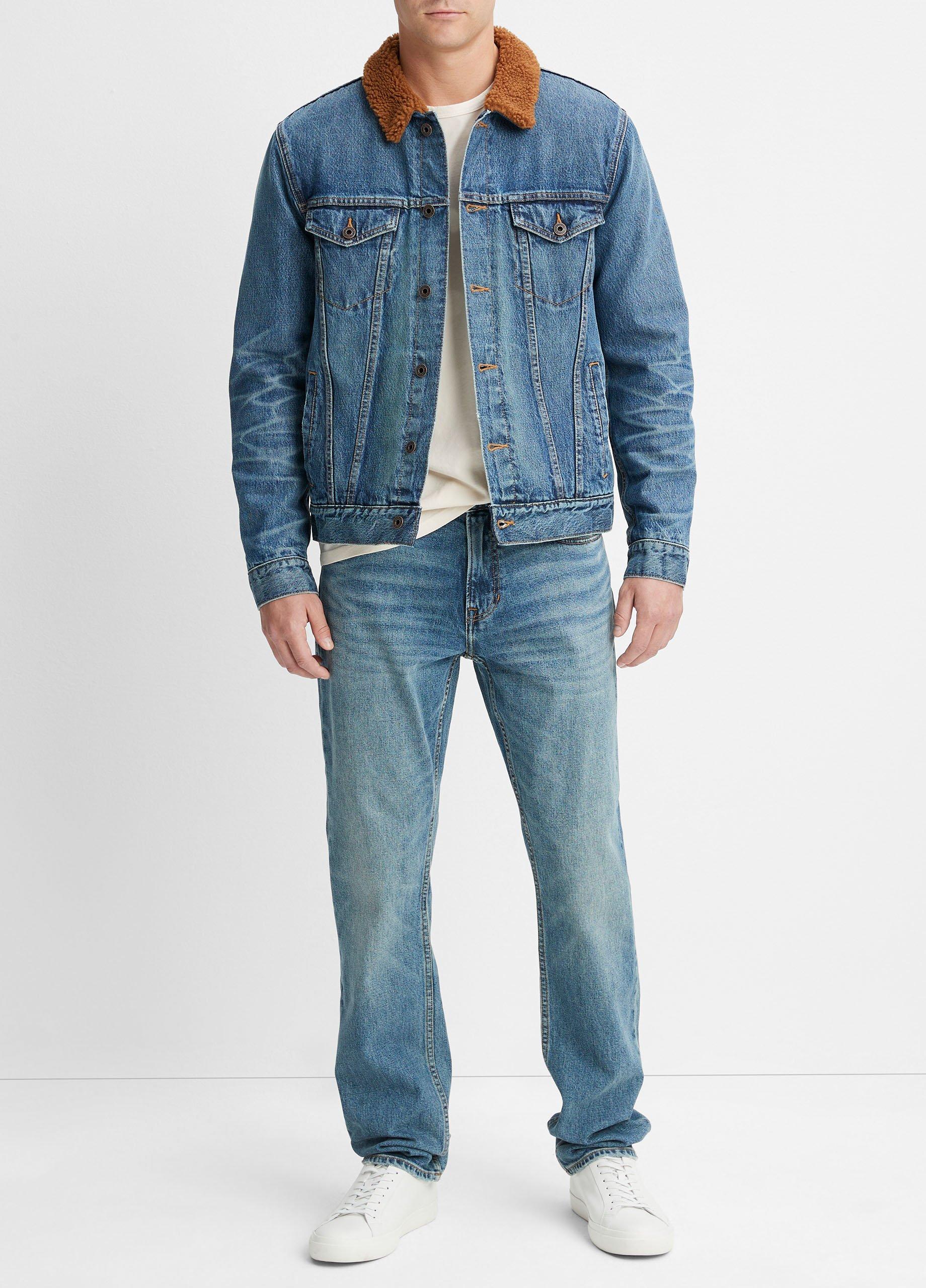 Denim Sherpa Trucker Jacket in Jackets Outerwear Vince