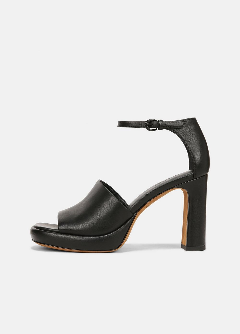 amara leather platform heel, black, size 10 vince