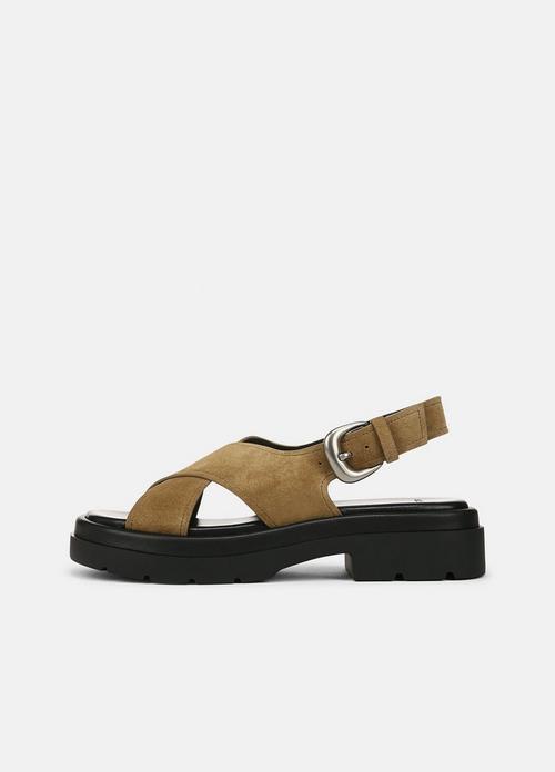 Helena Suede Lug-Sole Sandal