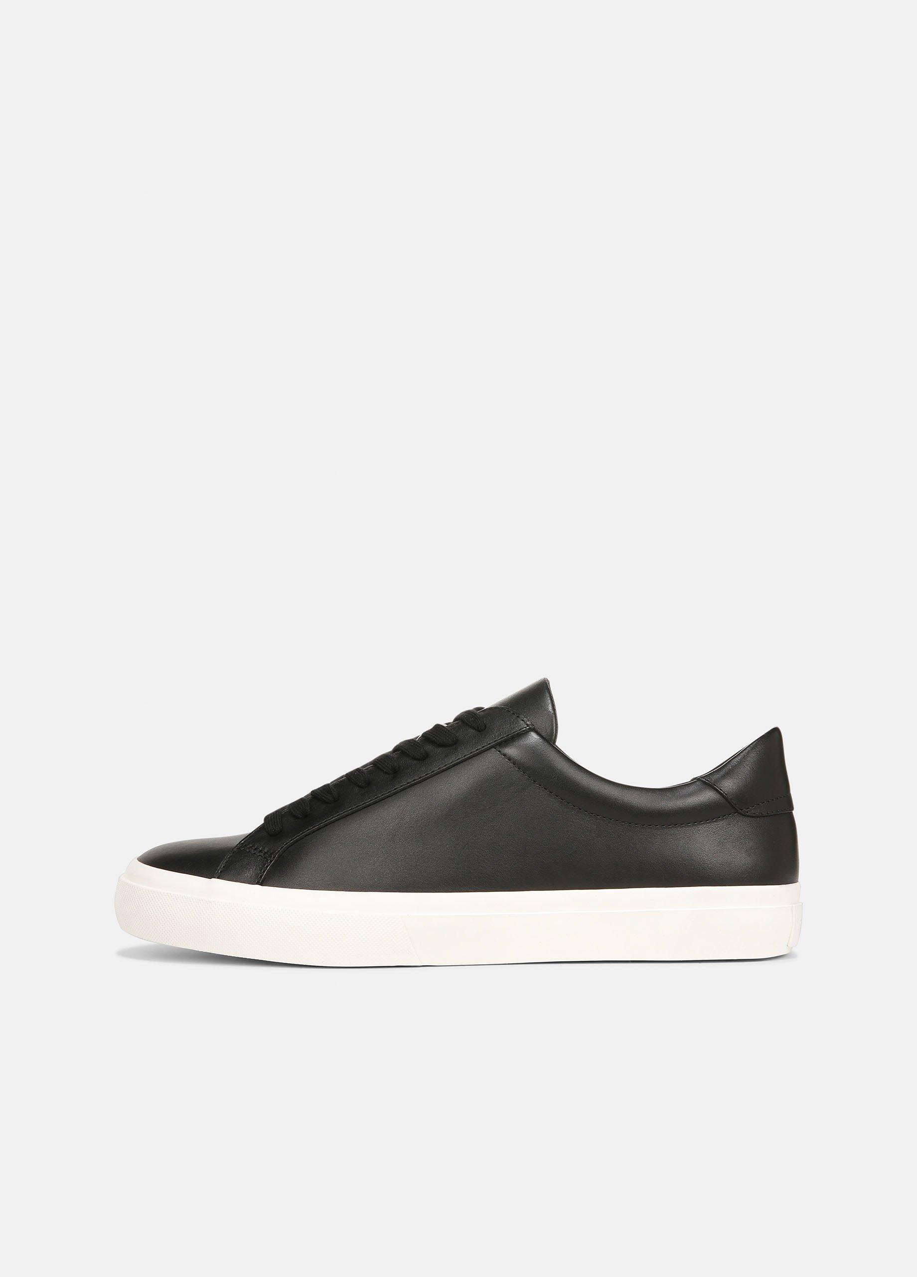 Fulton Leather Sneaker, Black, Size 11 Vince