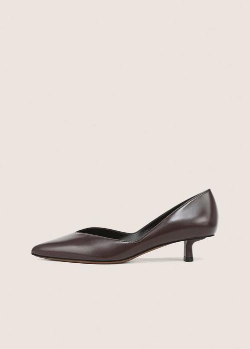 Hallie Leather Kitten-Heel d'Orsay Pump