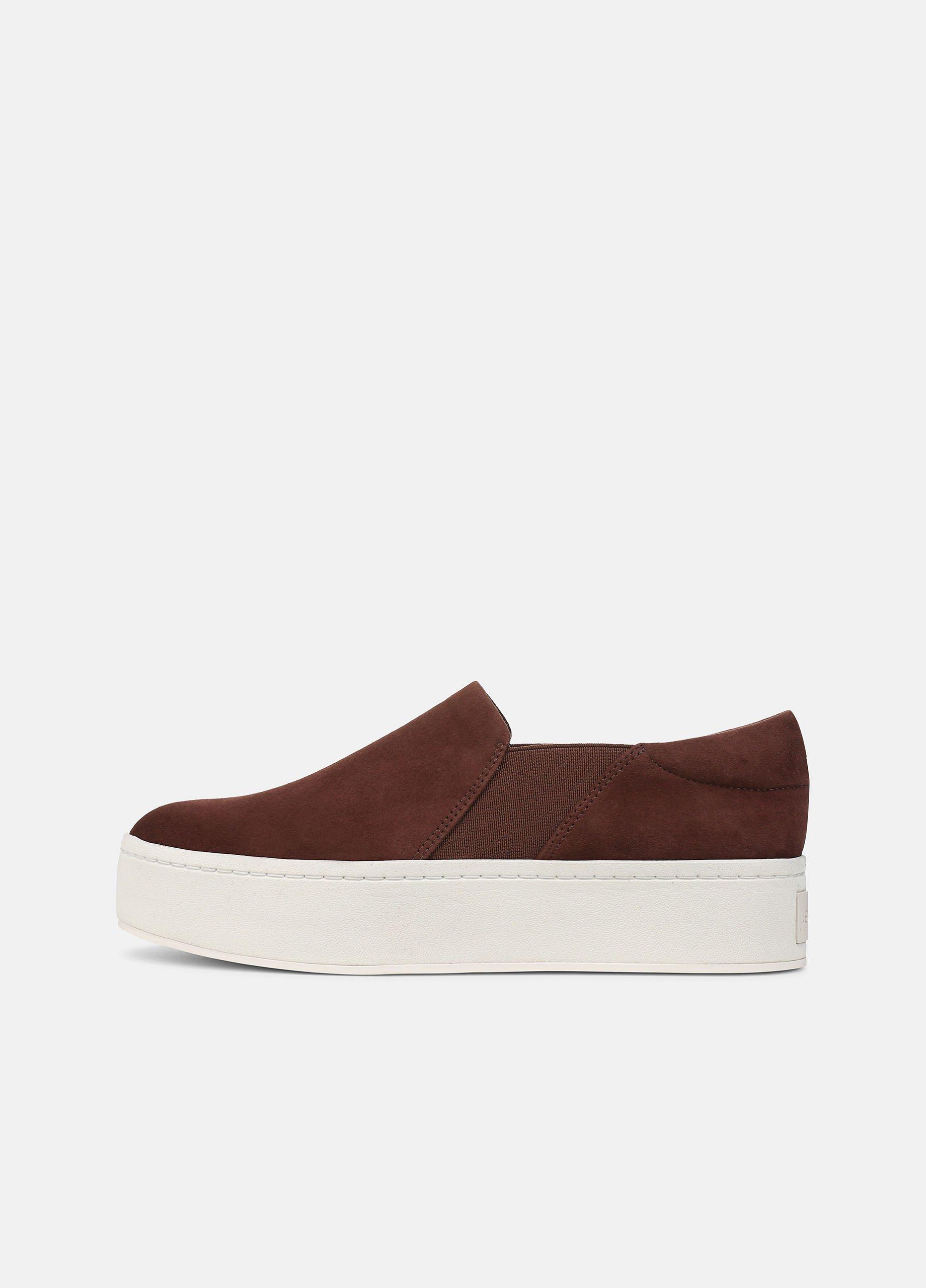 Women's Warren Suede Sneaker, Chili Brown, Size 10 Vince
