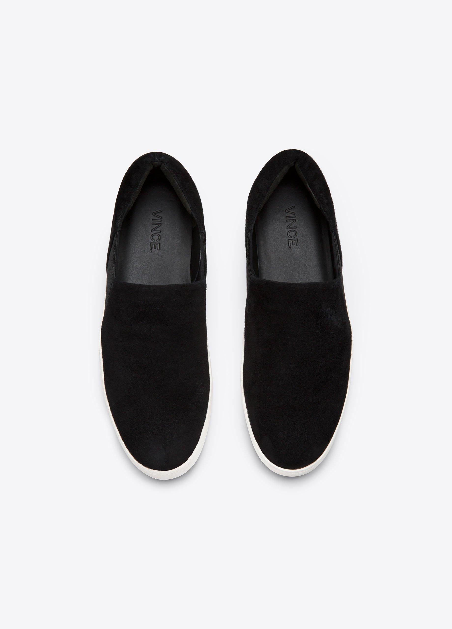 Vince black best sale slip ons