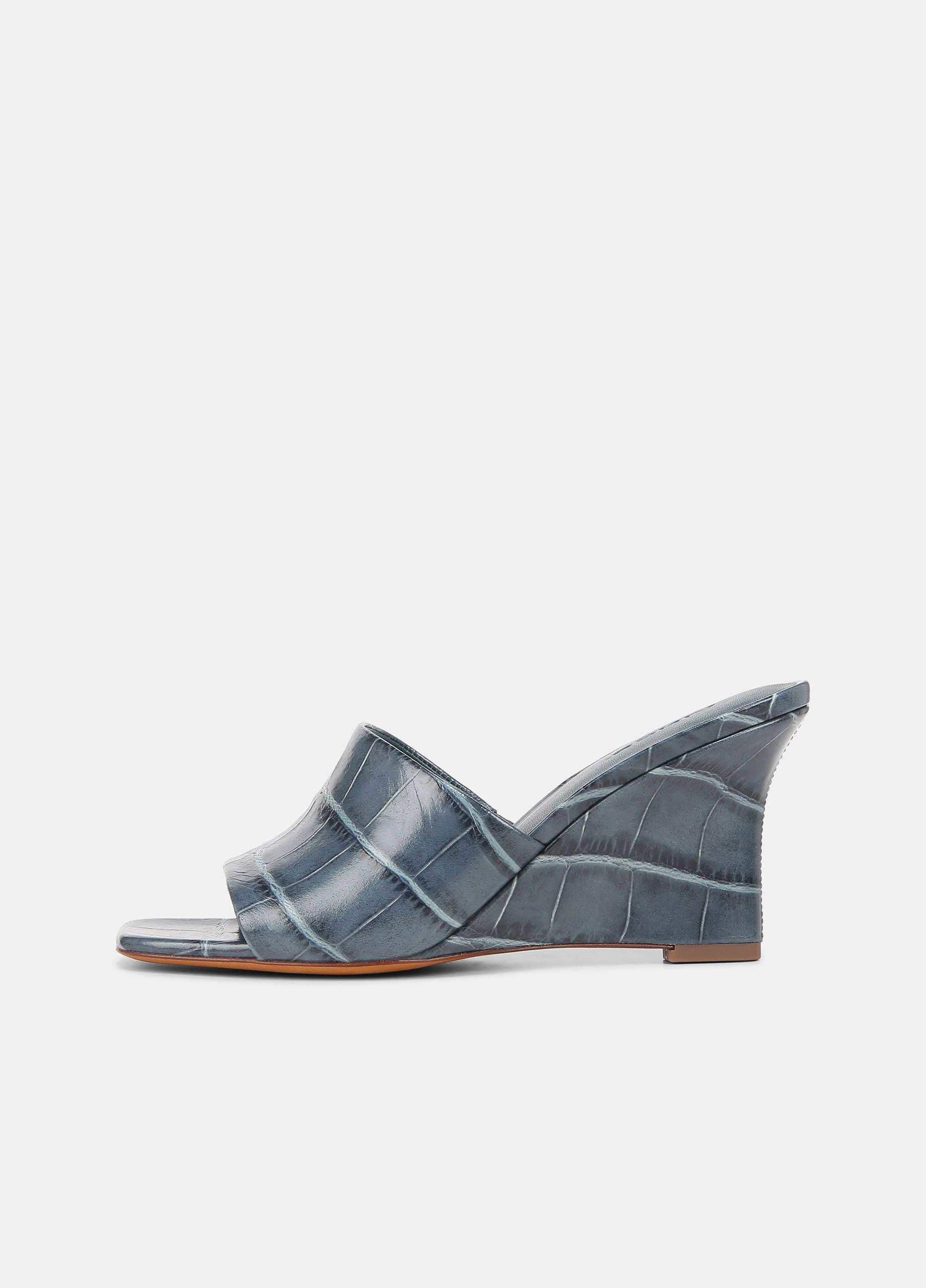 Pia Leather Wedge Sandal in Shoes | Vince