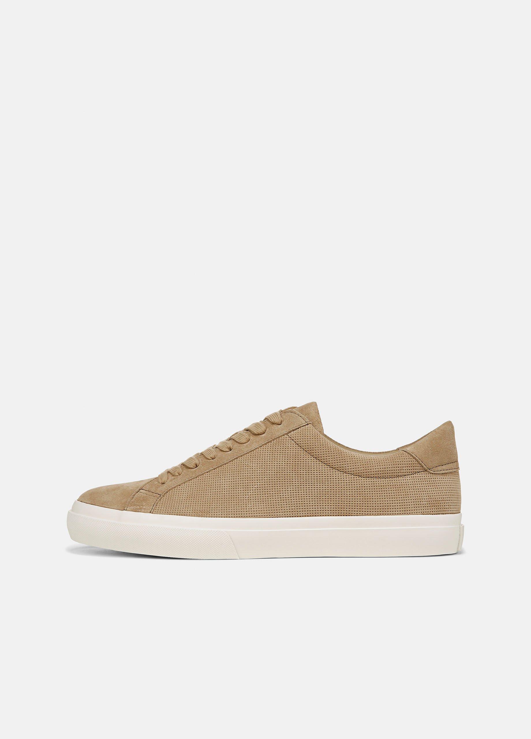 Fulton Perforated Suede Sneaker, Sand Trail, Size 9.5 Vince