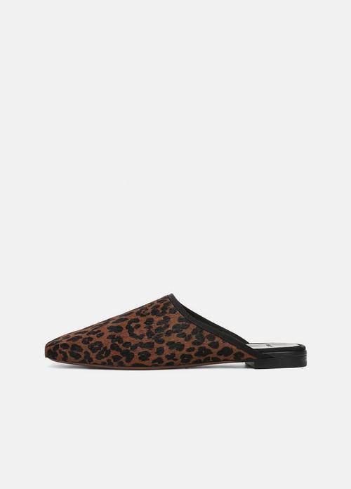 Dakota Leopard-Print Calf Hair Mule